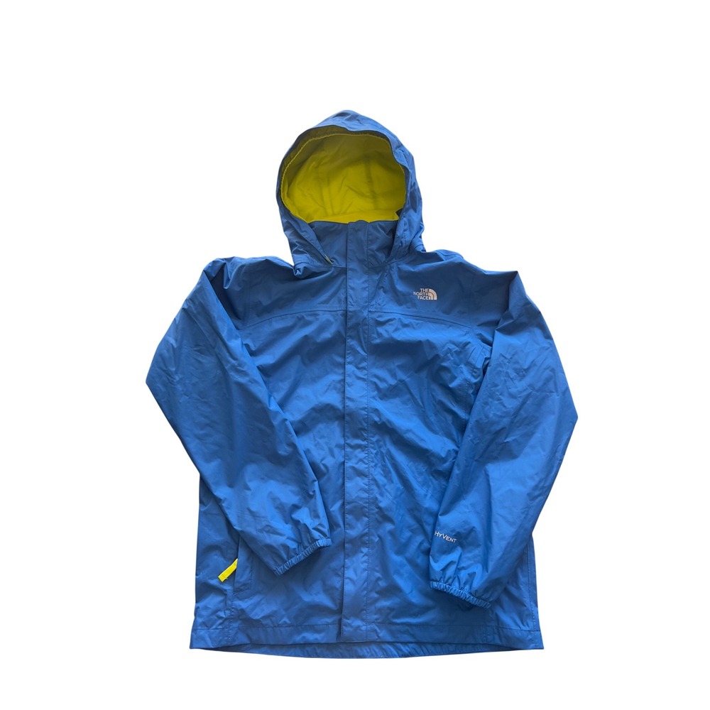 The North Face Boys XL 18/20 Blue HyVent Rain Jacket Hooded Waterproof Shell